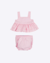 Load image into Gallery viewer, Baby Top and Bloomers Set - Pink Gingham