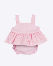 Load image into Gallery viewer, Baby Top and Bloomers Set - Pink Gingham