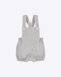 Aster Baby Romper, Grey Check