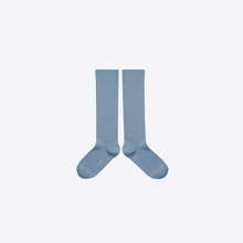 Load image into Gallery viewer, knee socks for baby and child by collegien blue cotton