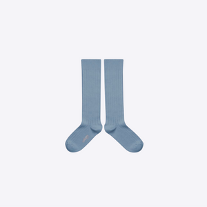 knee socks for baby and child by collegien blue cotton